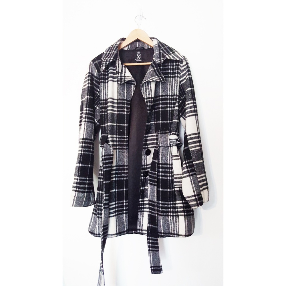 Belted Plaid Jacket